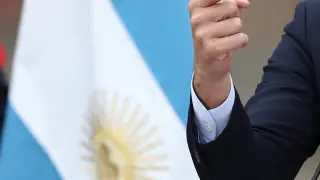 Pedro Sánchez, durante su rueda de prensa conjunta con el presidente de Argentina, Alberto Fernández, en Buenos Aires