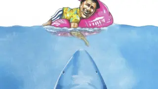 'Tiburón' acechando a Paco Martínez Soria, cartel de la XVIII edición del Festival de Cine de Tarazona