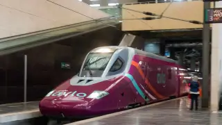 Primer viaje del tren AVLO desde la estación Delicias de Zaragoza. Recurso. gsc
