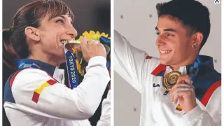 Medallas de oro para España en los estrenos de kárate y escalada.