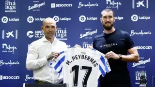 Peybernes, este jueves en su presentación como jugador del Málaga.