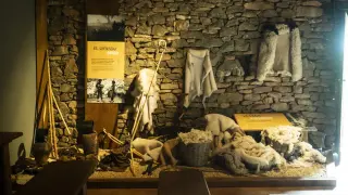 Una de las secciones del Museo Audiovisual del Ovino, en la Borda de Pastores
