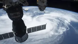 Vista del huracán desde el espacio
