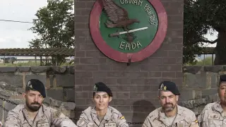 Un grupo de militares del EADA, en la Base Aérea de Zaragoza