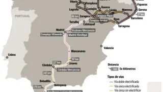 La autopista ferroviaria Plaza-Algeciras obliga a ampliar 38 túneles para poder transportar camiones