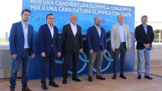 Beamonte y Azcón en un acto del PP en Cataluña para la candidatura olímpica Pirineos 2030
