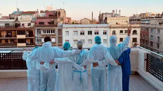 'Son las 20.00', fotografía de la enfermera aragonesa Teresa Marco, ganadora del premio FotoEnfermería 2020