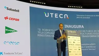El secretario de Estado de Telecomunicaciones e Infraestructuras Digitales, Roberto Sánchez, interviene en la jornada anual de Uteca