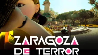 Fotomontaje de escenas de terror en Zaragoza. Halloween 2021