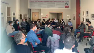 El secretario general del PSOE Aragón, Javier Lambán, clausura las jornadas de formación 'Juan Sancho García'  en Ejea