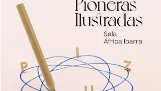 Cartel de la exposición 'Pioneras ilustradas' en el Paraninfo de Zaragoza.