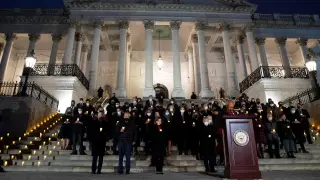 Vigilia de los demócratas en el Capitolio de Estados Unidos. USA JANUARY 6TH ANNIVERSARY PRAYER VIGIL