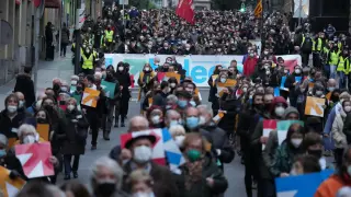 Manifestación en Bilbao convocada por Sare a favor de los presos de ETA.