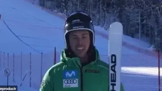 El esquiador navarro tras participar en la prueba italiana.