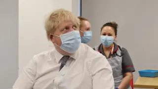 Britain's Prime Minister Boris Johnson visits Milton Keynes University Hospital