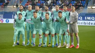 Alineación titular de la SD Huesca en el partido contra el Eibar.