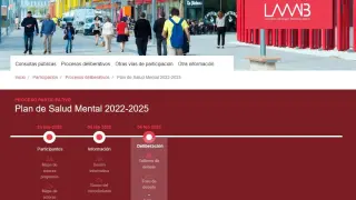 Web del Gobierno de Aragón en la que los ciudadanos pueden hacer sus propuestas para el Plan de Salud Mental.