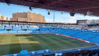 La Romareda, dos horas antes del inicio del partido Real Zaragoza-Málaga CF.