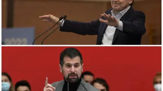 Arriba, el candidato del PP, Alfonso Fernández Mañueco, y abajo, el del PSOE, Luis Tudanca.