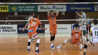 Partido de cuartos de final de la Challenge Cup de voleibol: CV Teruel-Panathinaikos