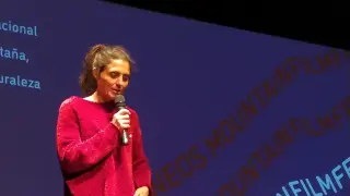 Silvia Vidal, durante la presentación de su cinta en Huesca.