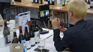 Acción de promoción del vino aragonés.