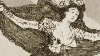 Figura femenina en un grabado de Goya.