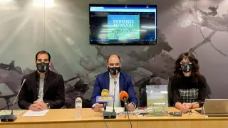 Daniel García, Fernando Torres y Clara Bosch, en la presentación de la nueva campaña de la Ruta del Vino del Somontano.