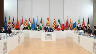 Un momento de la Conferencia de Presidentes autonómicos reunida en La Palma.