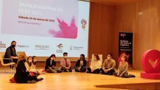 Imagen de la jornada de este sábado del Festival Mundial de la Felicidad celebrado en Zaragoza.