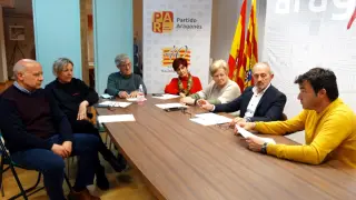 Reunión del Comité comarcal de la Hoya y el Comité municipal de Huesca del Partido Aragonés.