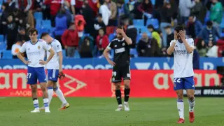 La decepción marcada a fuego, a la conclusion del partido Real Zaragoza-Burgos (0-0) del pasado domingo.