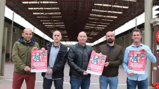 Presentación del FAT 2020 en La Algodonera de Binéfar, con Ricardo de la Fuente, Manuel Rami, Juan Carlos García, Jorge Gallart y Raúl Lillo.