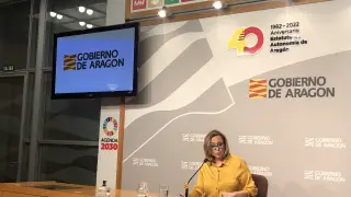Mayte Pérez, ayer tras el Consejo de Gobierno