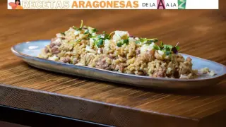 Plato de arroz de boletus con longaniza de Graus y foie del chef Rubén Martín