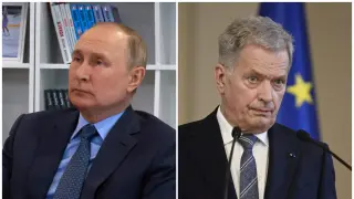Combo de imágenes de Putin y Niinistö
