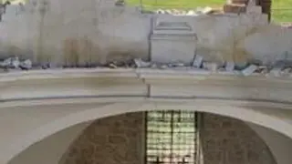 Imagen del derrumbe de la cúpula del monasterio de Alconada, en Palencia.