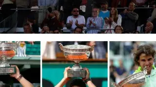 Las catorce victorias de Nadal en Roland Garros.