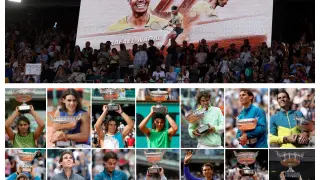 Las catorce victorias de Nadal en Roland Garros.