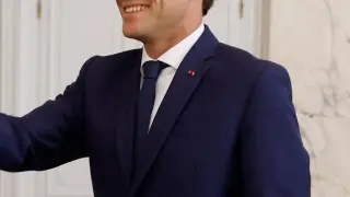 Emmanuel Macron durante su ronda de consultas este miércoles