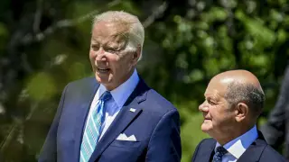 El presidente de Estados Unidos, Joe Biden junto al canciller alemán, Olaf Scholz.