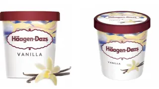 Un helado de vainilla de la marca Häagen Dazs.