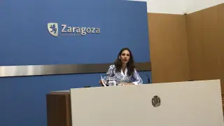 María Navarro, este jueves en Zaragoza.