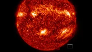 Imagen del Sol a las 13.32 del 15 de julio de 2022, justo cuando empieza a desprenderse el filamento que dio como resultado la eyección de masa coronal.