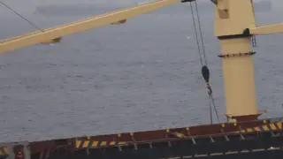 El buque granelero 0S 35, que ha colisionado esta noche con el buque gasero Adam LNG en la Bahía de Algeciras