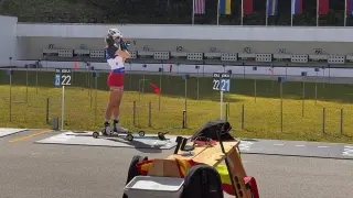 La aragonesa Adriana Serra, durante el Mundial de biatlón de verano disputado en Alemania.