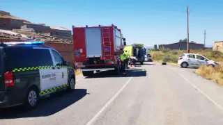 Uno de los accidentes mortales ocurridos este verano en Huesca, en una carretera local de Chalamera.