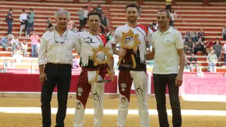 Los ganadores del concurso nacional de recortadores con cintas, Alejandro Cuairán y Roberto Constanza