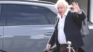 Former British PM Johnson at Gatwick Airport near London