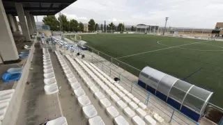 Imagen del campo de fútbol San Miguel, en Fuentes de Ebro.